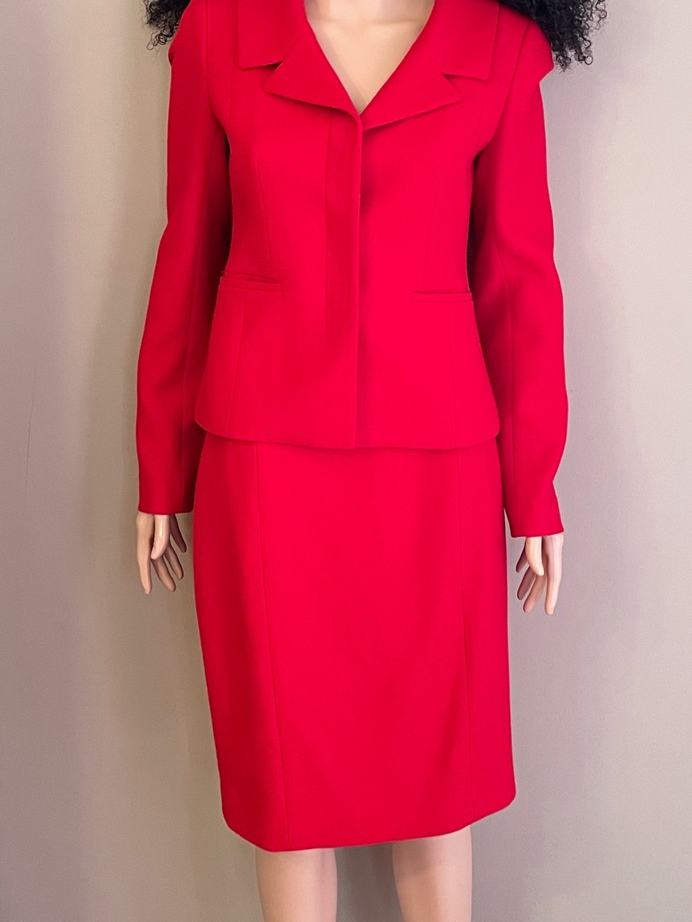 Ann Taylor Red Women's Pencil Skirt Suit